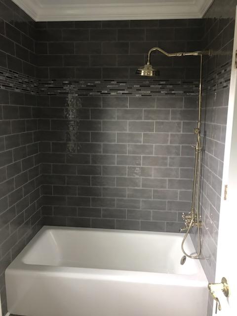 New shower tub and tiles