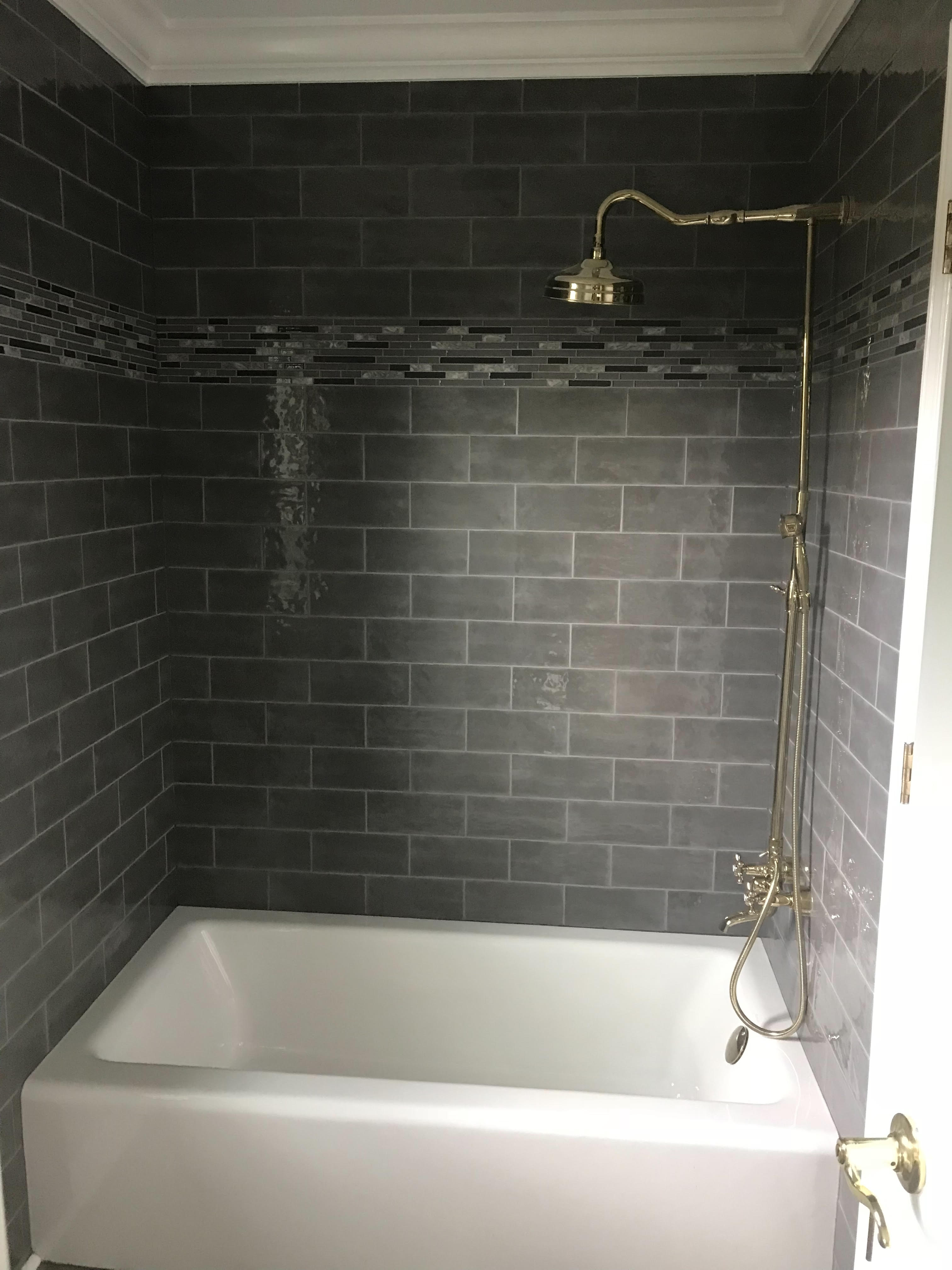 Shower make over with tiles