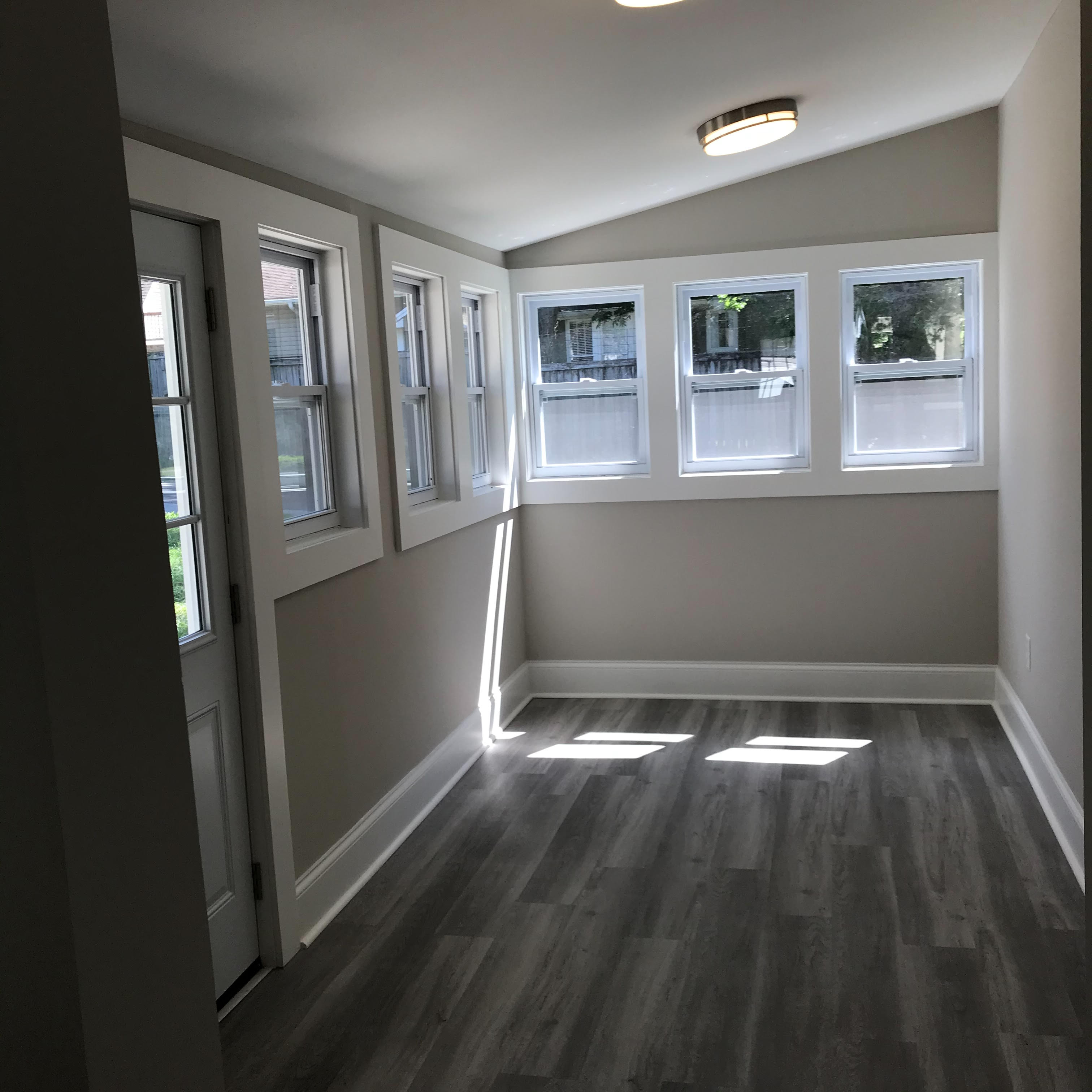 New custom built room with a lot of windows