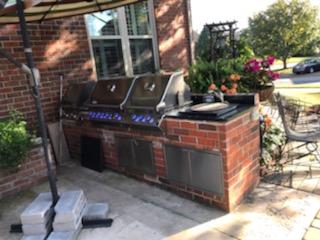 Grill outside remodeled patio